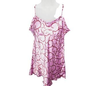 Victoria's Secret Nightgown Women's M Pink Ruffle Trim Silky Slip y2k Sleepwear